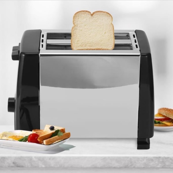 HURRISE Frukostmaskin 750W Brödbröd med 2 skivor 6 hastigheter Frukostmatlagningsmaskin EU-kontakt 220-240V