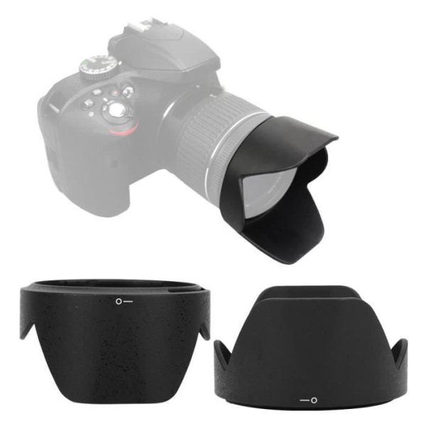 HURRISE motljusskydd HB-N106 Hållbar svart plastmonterad motljusskydd HB-N106 för Nikon 18-55 mm f/3.5-5.6G VR-objektiv