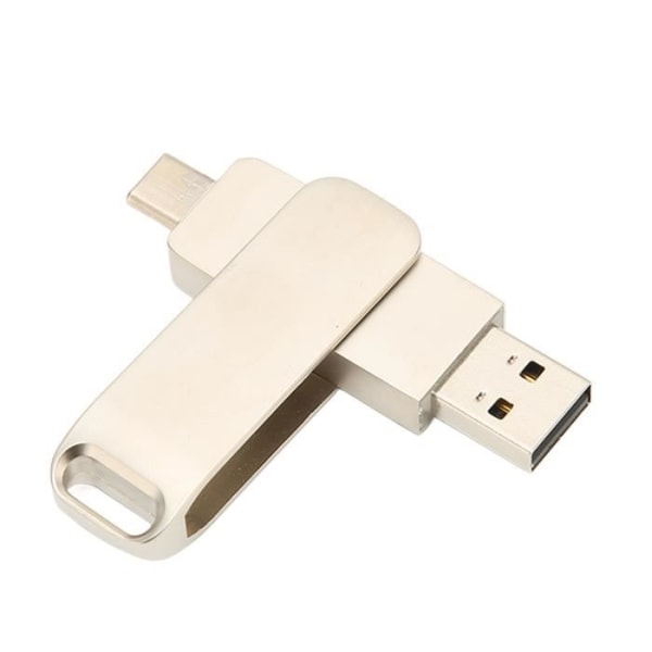 HURRISE Phone Memory Stick 2 i 1 USB 3.0 Typ C Flash Drive för telefon, roterande USB Flash Drive Datorkort Silver 256GB