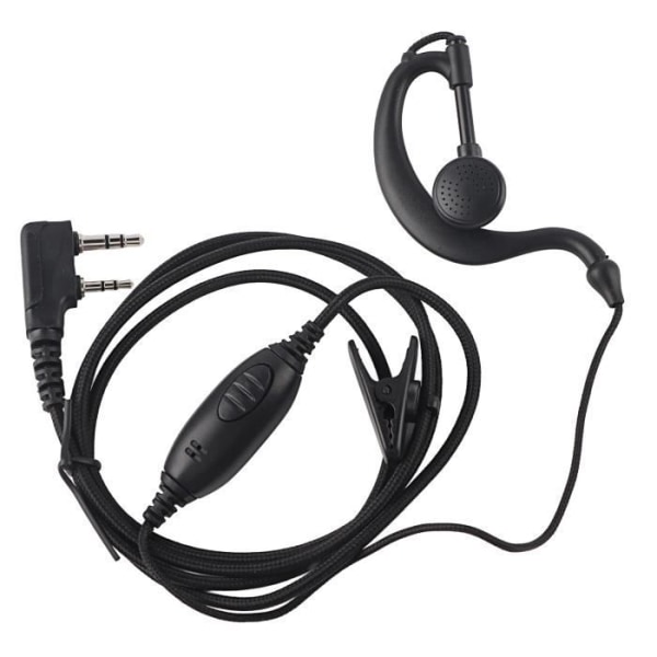 Walkie Talkie Headset, Svart PTT Headset Högkvalitativt material, Tillräcklig linjelängd Bekväma öronproppar