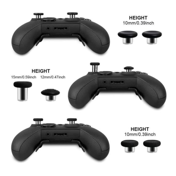 HURRISE metall joystick grepp 6st utbytes metall joysticks Grip swap joysticks för Xbox One Elite Series 2