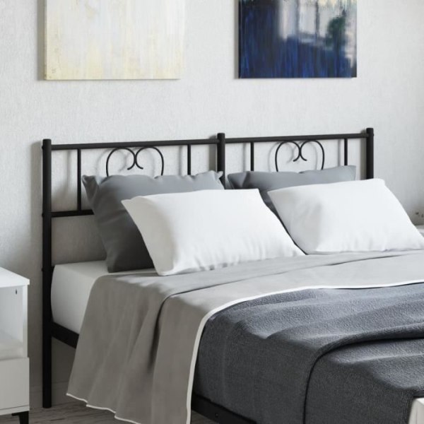 Svart sänggavel i metall 160 cm - FDIT - Klassisk - Tidlös - Mått 166 x 3 x 90 cm