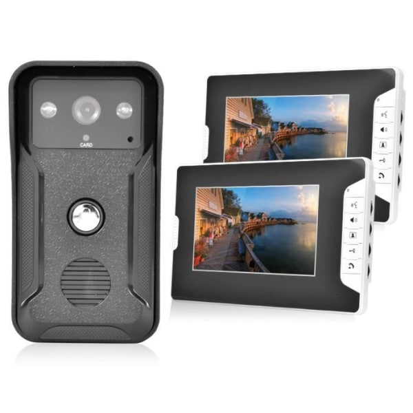 BEL Dörrklocka 7'' Night Vision ID-kort Säkerhetsintercom videokamera
