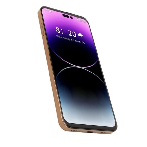 HURRISE Smartphone I14 ProMax 6.7in 4G 4GB RAM 128GB ROM 4000mAh Batteri Android 12 Golden EU Plug