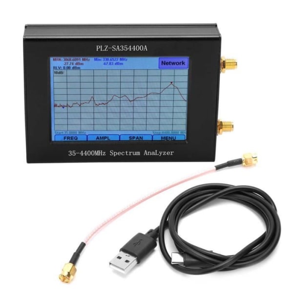 HURRISE Network Analyzer Spectrum Analyzer 35-4400MHz 3,5 tum TFT USB2.0 USB3.0 med källspårningsgenerator