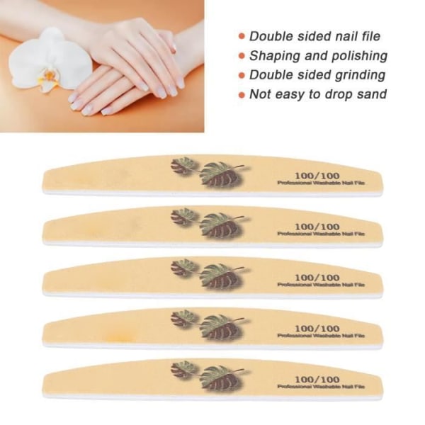 Dubbelsidig nagelfil - HURRISE - BEL - Tvättbar Återanvändbar - För alla nageltyper