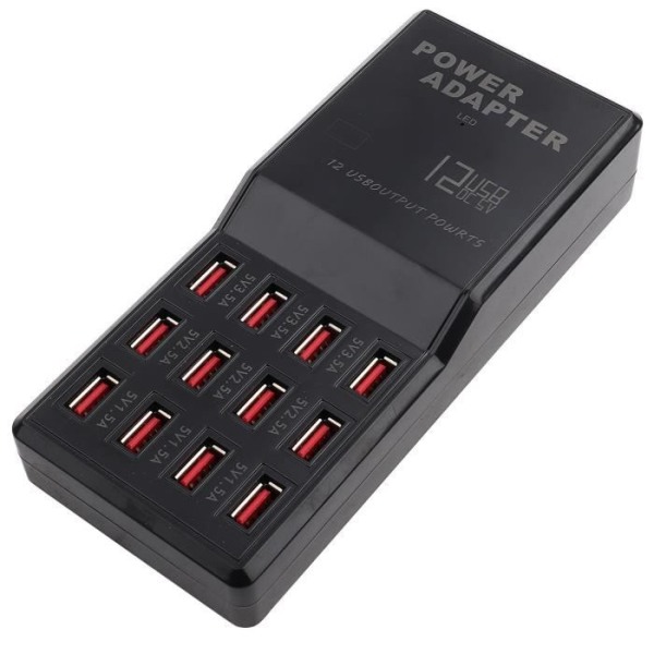 HURRISE 12-portars USB-laddare för mobiltelefoner - Snabbladdning