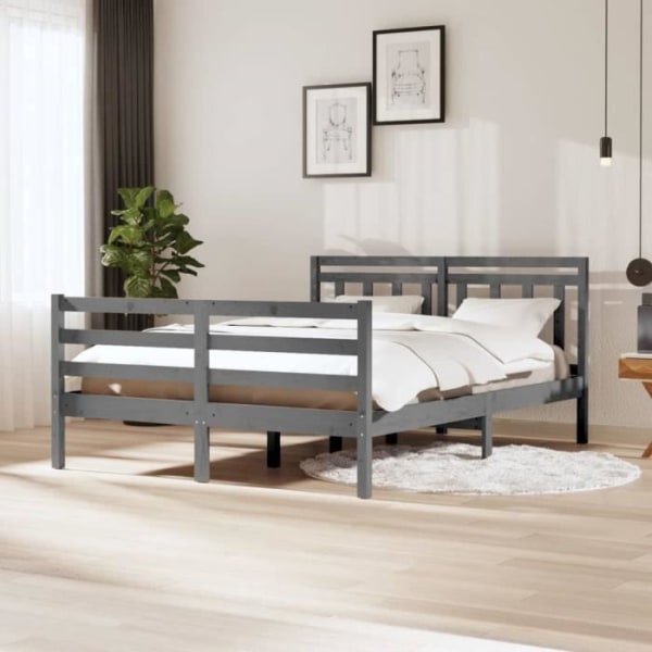 Sängstomme - FDIT - Grå Massivt trä 140x200 cm - Klassisk - Lamell