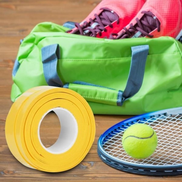 CEN Tennis Badmintonracket Handtag Övergrepp Andas Anti-Slip fiskespö Svettbandstejp (Gul)