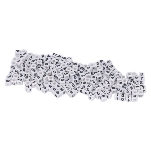 LIX-300 vita fyrkantiga numrerade pärlor akryl numrerade pärlor 7*7mm för armband