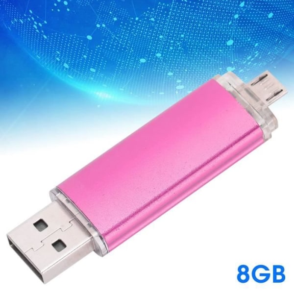 Tbest OTG Disk OTG U Disk USB Flash Drive 2 i 1 Stor kapacitet extern dataminne Pink Röd (8GB)