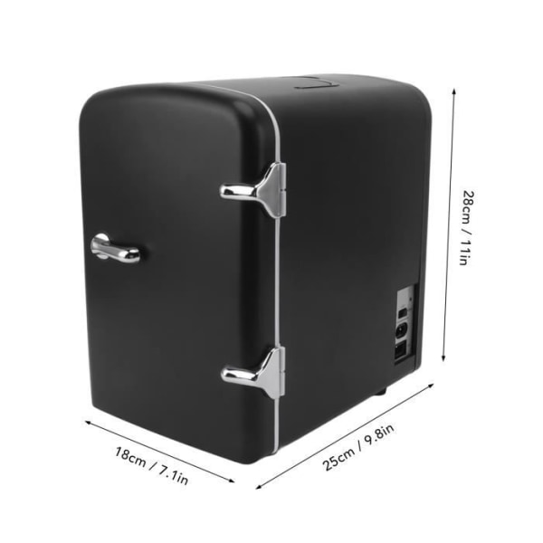 HURRISE Minikylskåp (svart) Kompakt minikylskåp Liten resekylskåp Klassisk hushållsutrustning Svart EU-kontakt