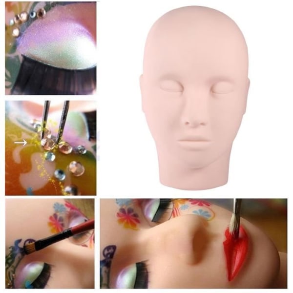 Skyltdocka Dummy Head Makeup Modell Ögonfransar Ögonfransar Extensions Öva