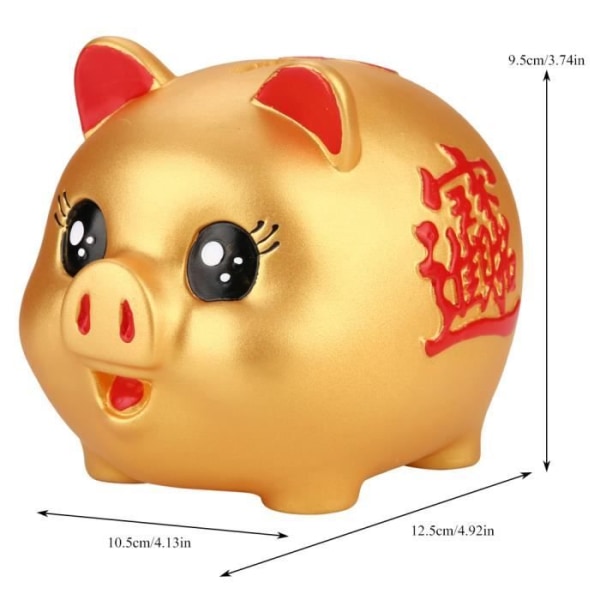 HURRISE Kassalåda Gyllene Söt Plast Gris Bank Pig Toy Mynt Pengar Kontanter Samlarobjekt Sparlåda Barn Present