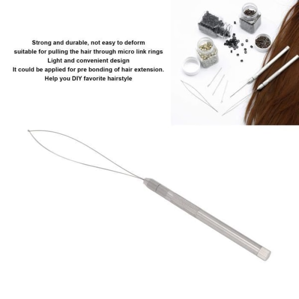 HURRISE Hårträningsögla hårförlängningsverktyg Slitstark metall Lättvikt Lätt att använda loopverktyg