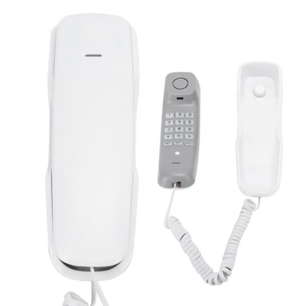HURRISE Telefon A061 Mini Väggtelefon, Väggfäste/Bord Fast, Blixtfunktion/Mute Call/GPS-telefon