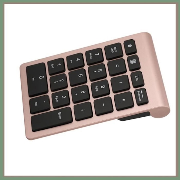 BEL-7423055160193-Numpad Mini trådlös numerisk knappsats BT304, 22 tangenter, kompatibel med dator Bluetooth Rose Gold