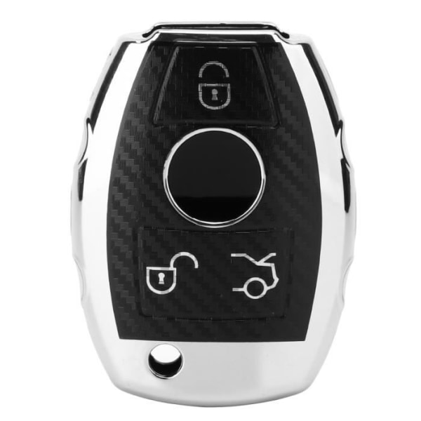 XUY Carbon Fiber Style TPU bilnyckelskydd för Mercedes-Benz CLA CLS CLK GLK GLA GLC(Vit)
