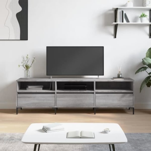 BEL-7329026755415-Sonoma grå TV-skåp 150x30x44,5 cm konstruerat trä