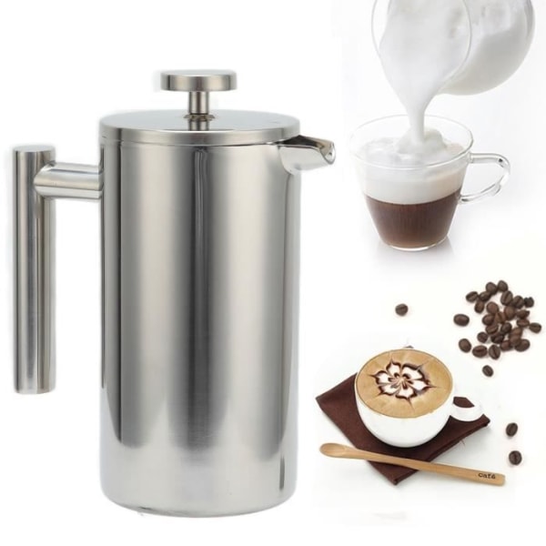 BEL-7643670080229-Kaffepress rostfritt stål handbryggd kaffemaskin med fransk press 1000 ml för hemmet