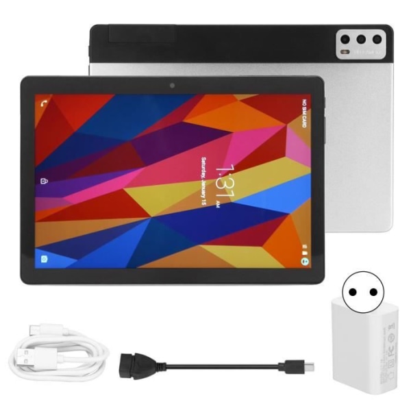 HURRISE Tablet 10,1 tum IPS Tablet 10,1 tum för Android11 - 2,4/5G WiFi Talbar Smart Tablet PC Tablet EU-kontakt