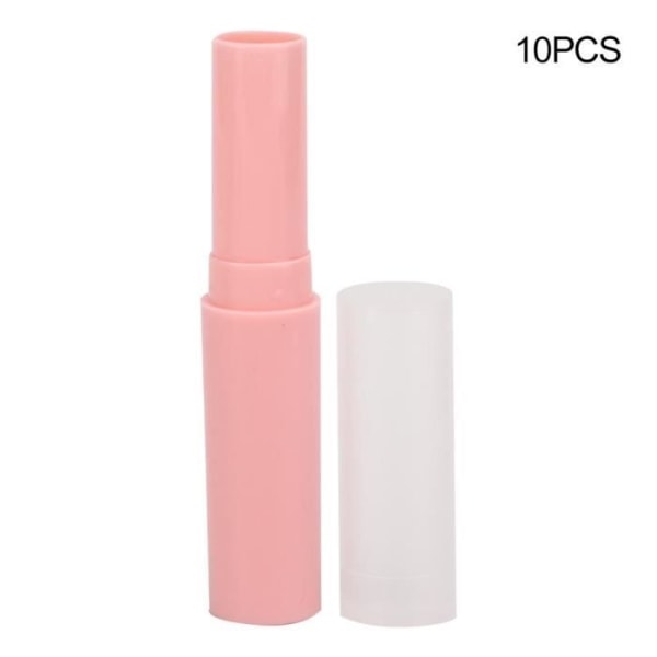 10 st tom läppbalsam Tube läppglansbehållare DIY läppstiftstillbehör (rosa)