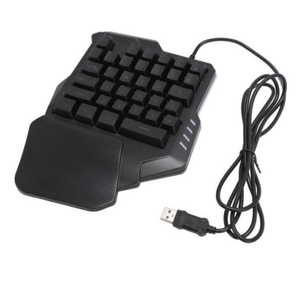 Bärbart speltangentbord, enhandsspeltangentbord med bakgrundsbelyst, ergonomisk design och multimediatangenter för PC