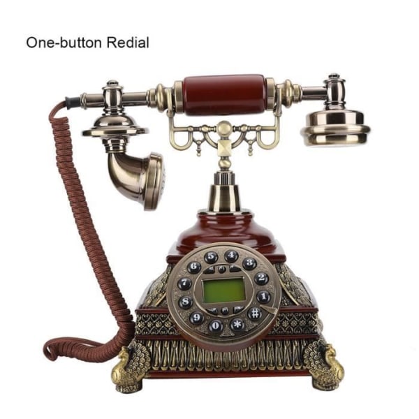 HURRISE-telefon, trådbunden telefon, återuppringning med en knapp i Europa-stil Vintage FSK/DTMF-hotell för hemmakontorstelefonist