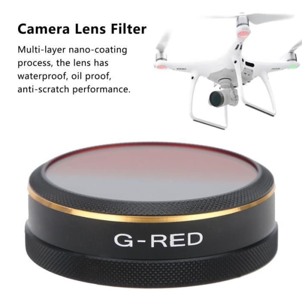 Gradient Color Filter för DJI 4PRO Drone Camera - ZJCHAO - Reptålig och vattentät - Gradient Röd