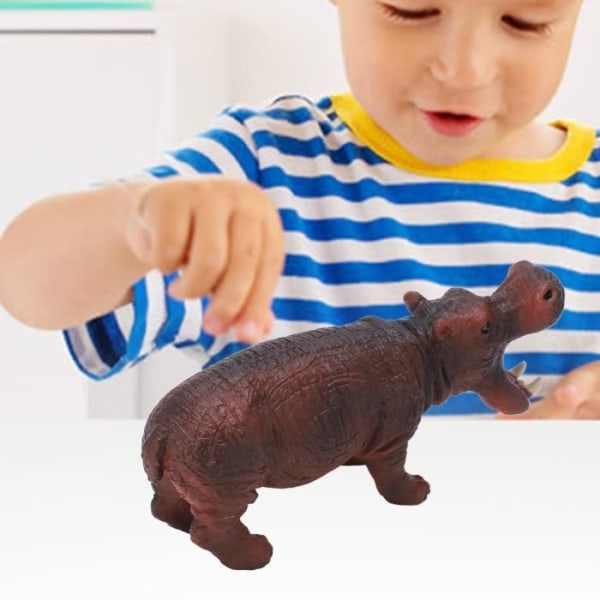 HURRISE Flodhästprydnad Realistisk Flodhästfigurmodell Levande plastmaterial Flodhästmodell