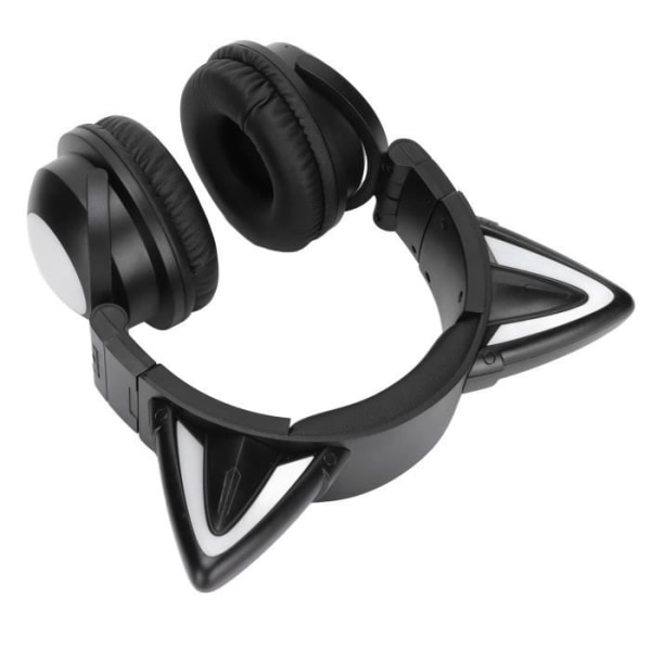 Qiilu Cat Ears Bluetooth-hörlurar Cat Ear Bluetooth-headset Stereoheadset med mikrofon LED-hörlurar