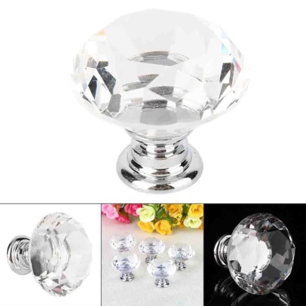 10 st Kristallglas möbelknoppar Låda Byrå Knoppar Handtag Skåp Handtag-JIY
