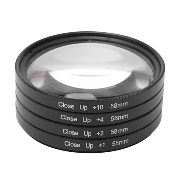 HURRISE Optiskt glas Makro Närbild Filter Närbild +1 +2 +4 +10 58mm objektivfiltersats för Canon Kameror /