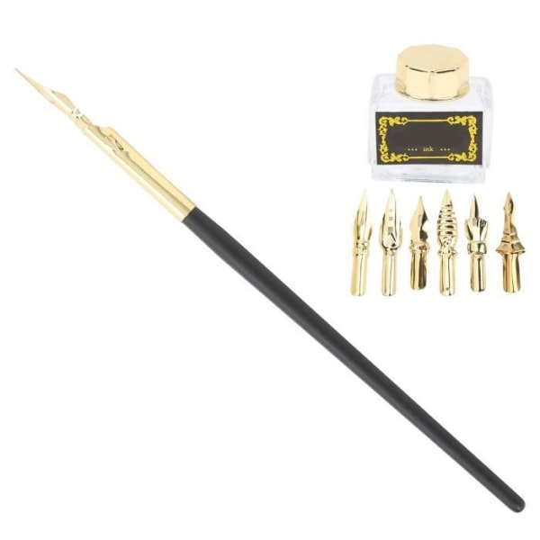 HURRISE Dip Pen Combination Calligraphy Pen Set, Rostfritt stål Arts Pen Refill SP124or Gold