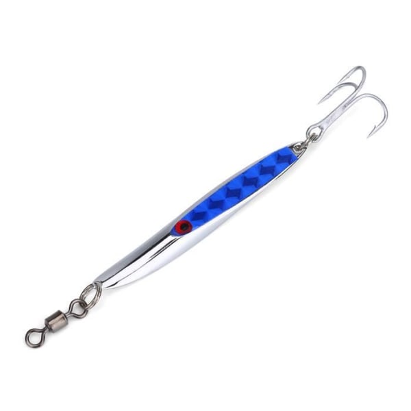 HURRISE Lure Paljetter Lures Paljetter Metall Bass Hard Spoon Bait Jig Lure Artificiell Krok (Blå 21g)