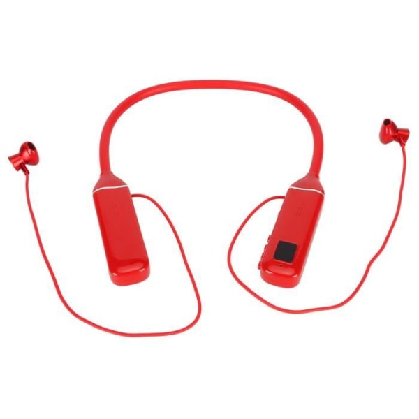 HURRISE Bluetooth Neck Headset Bluetooth Neck Headset LED Power Display Minneskort Uppspelningsljud Walkman Röd