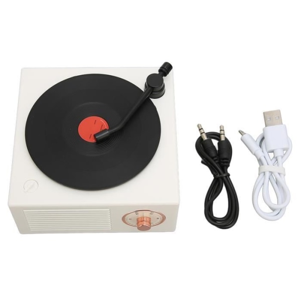 HURRISE Vinyl Record Player Style Speaker Retro Record Player Style Record Player Speaker Vit