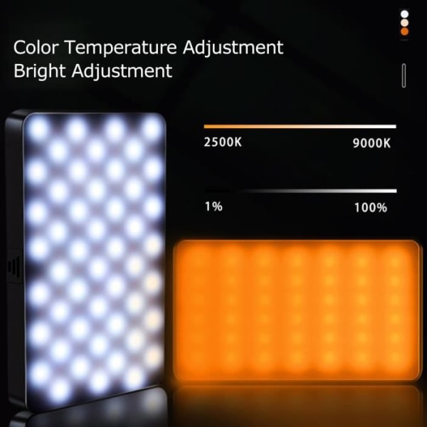 Qiilu Mini LED kameraljus LED Fill Light 2500K till 9000K Färgtemperatur Fotografi Kameraljus