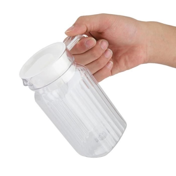 Duokon vattenflaska 500 ml genomskinlig akryl juiceflaska randigt kallt vatten med lock för Home Bar