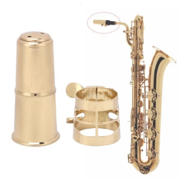 HURRISE Mässing Saxofon Munstycke Keps Mässing Alt Saxofon Munstycke + Saxofon Ligature Set