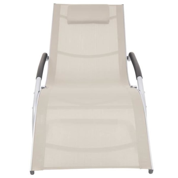 Wei Lounge Chair med Kudde Aluminium och Textilene Cream#0