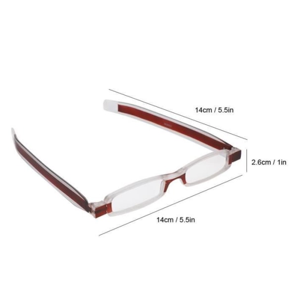 LIA bärbara 360° svängbara hopfällbara läsglasögon för äldre (TR90 100 graders tefärg)