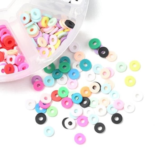 1200 st 6 mm Vibrant Polymer Clay Flat Beads för DIY-armband och halsband, vattentät, nej