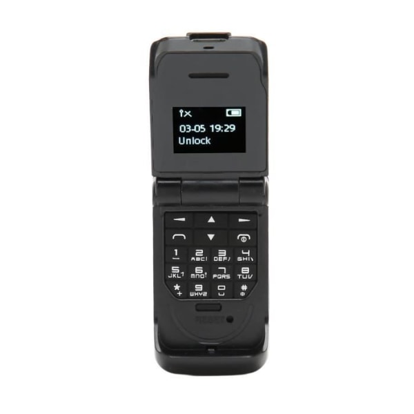 HURRISE flip-telefon - Minidesign - 0,66 tums OLED-skärm - Bluetooth - Vit