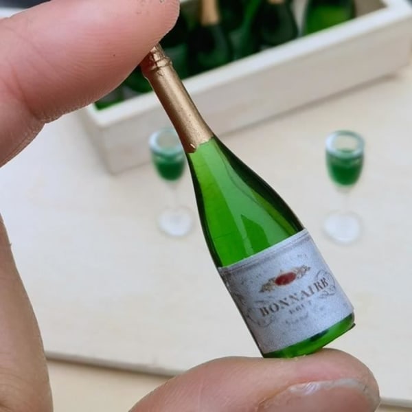 HURRISE Miniatyrvinglas 10 set Dollhouse Champagne Set DIY Miniatyrsimuleringsmodell