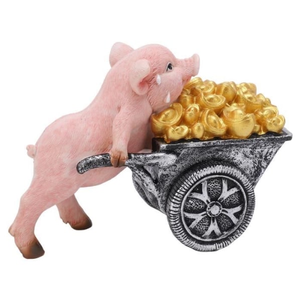 HURRISE Resin Pig Staty Ornament Lucky Pig Staty Levande Utseende Realistiska Detaljer Multi-Purpose