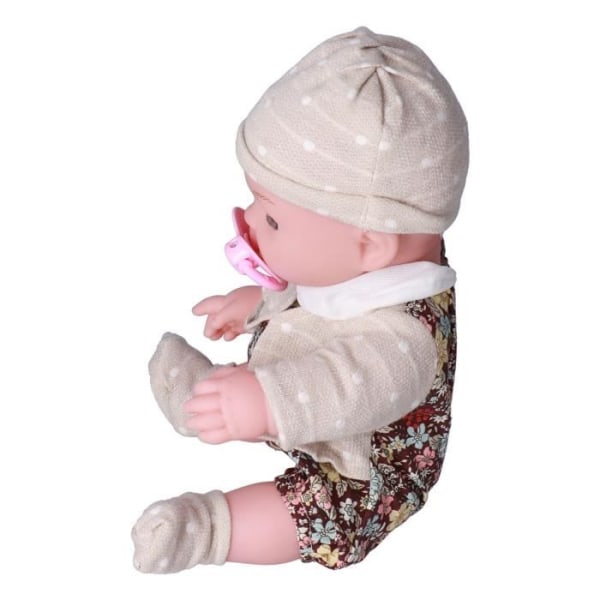 BEL-7423054978812-Reborn Baby Doll Realistisk Reborn Baby Doll, 12 tum, tvättbar, vit, leksaksleksaker Q12G-001C-026 Brun F