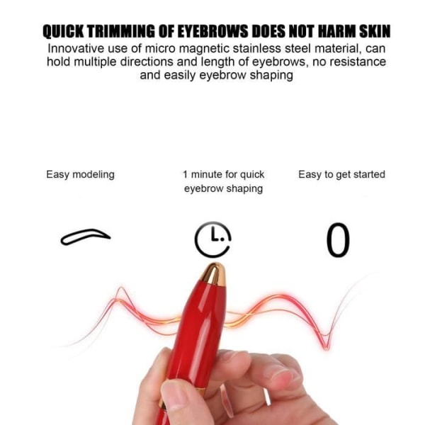 CEN USB elektrisk ögonbrynstrimmer Ansiktsläpphårborttagningsmedel Ögonbrynsrakapparat (röd)