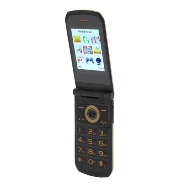 HURRISE Flip Phone 2G K21 2G Senior Big Button Flip Mobiltelefon 2,4 tums skärm Flip Mobiltelefon med ficklampa