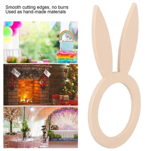 Bröllopsfestdekor, handgjorda tåliga servettringar för kanin i trä, söta 50 delar kaninformade servettringar för